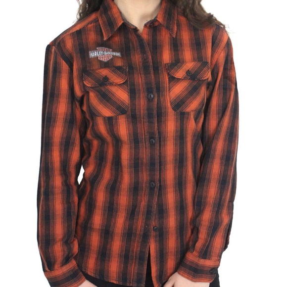 Harley davidson flannel womens Clearance